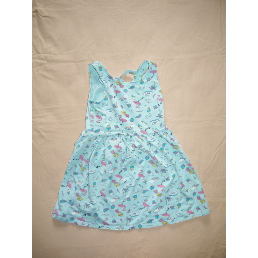 Dress Girls' Blue EUC Tropical Print